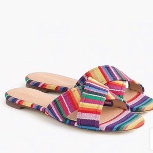 J. Crew. Multistripe Cora crisscross sandals NWOT